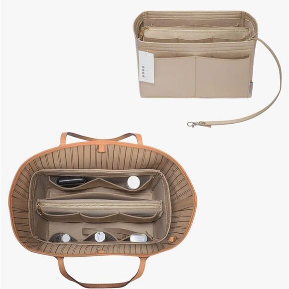 ZTUJO Purse Organizer Insert,  with Metal Zipper, For Speedy Neverfull XLarge - Picture 3 of 7